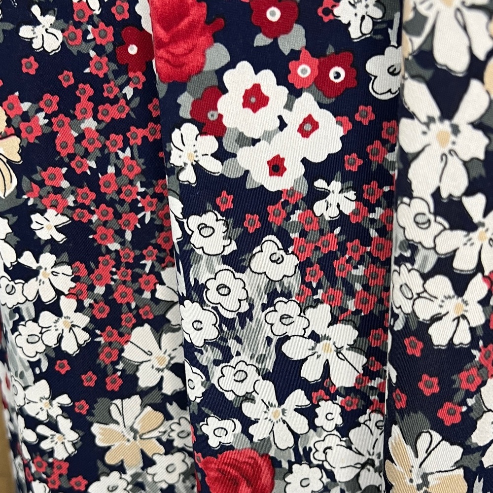 Kaileigh (stitch fix haul) Floral Wrap Midi Dress - Navy, Red & White, grey - Picture 3 of 6